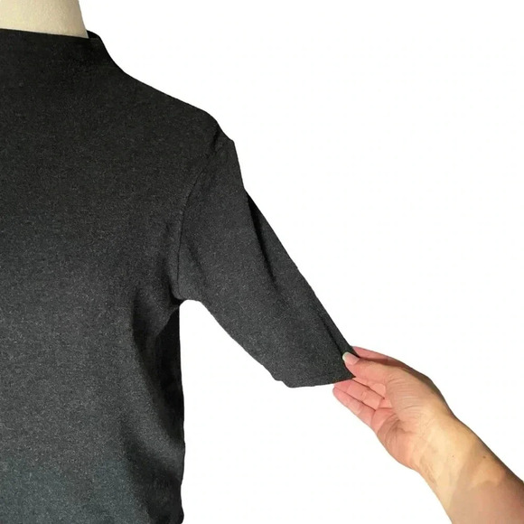 Eileen Fisher Mock Neck Viscose Jersey Italian Yarn Turtleneck Top Women Size M - Picture 5 of 7